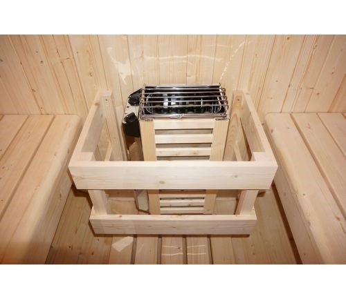 Sauna Finlandese da Esterno a Botte Bivita Tromso M F50120 189x120x191,5 cm per 2 Persone con Forno 3,6 kW