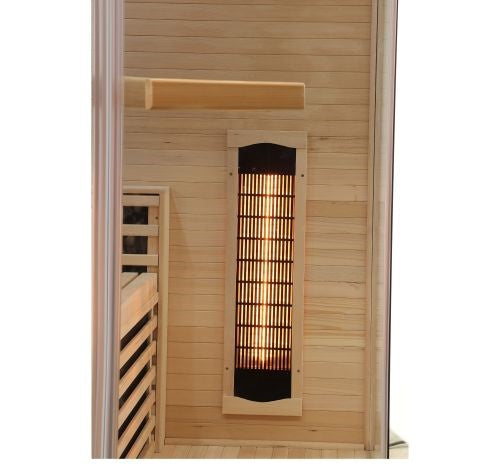 Sauna Infrarossi Bivita Carbon 3 per 2 Persone 150x150x195 cm con Radiatori Full Spectrum, Carbonio e Bluetooth