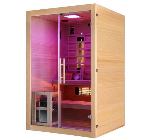 Sauna Combinata Bivita TWINCOMBI 2 Posti 130x120x200 cm Finlandese e Infrarossi con Bluetooth