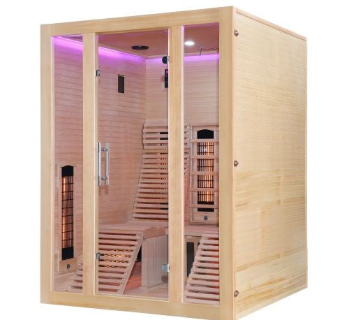 Sauna a Infrarossi Bivita NEW OSLO 2 Posti 150x150x200 cm con Bluetooth e Cromoterapia