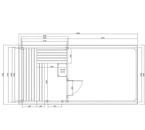Sauna Finlandese da Esterno Bivita Rauma F30460 450x210 cm per 4 Persone con Forno 8 kW