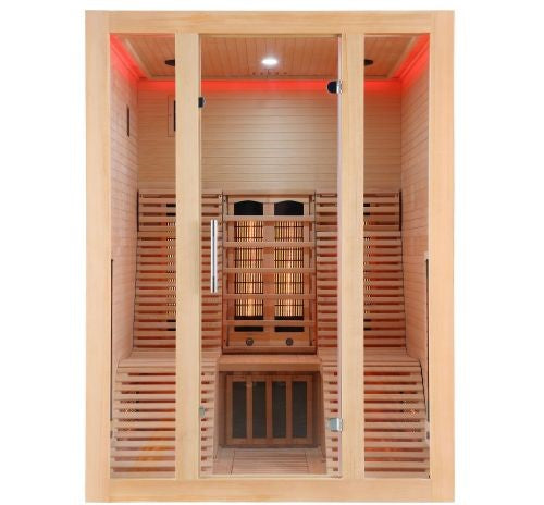 Sauna a Infrarossi Bivita NEW OSLO 2 Posti 150x150x200 cm con Bluetooth e Cromoterapia