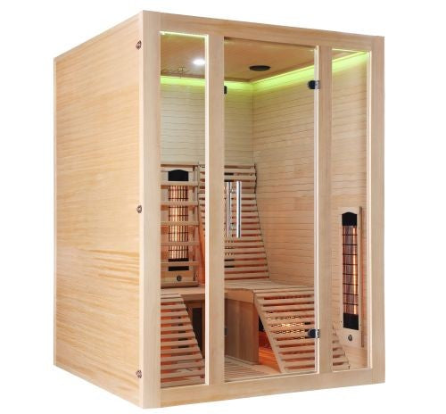 Sauna a Infrarossi Bivita NEW OSLO 2 Posti 150x150x200 cm con Bluetooth e Cromoterapia