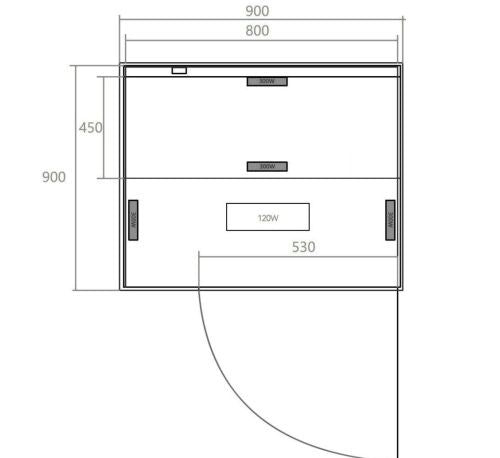 Sauna a Infrarossi Bivita MALMO 1 1 Posto 90x90x190 cm con Cromoterapia e Bluetooth
