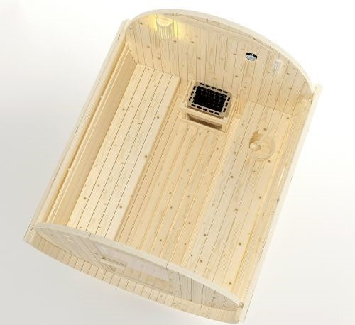 Sauna Finlandese da Esterno a Botte Bivita Tromso XL F50220 189x220x191,5 cm per 6 Persone con Forno 8 kW