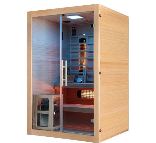 Sauna Combinata Bivita TWINCOMBI 2 Posti 130x120x200 cm Finlandese e Infrarossi con Bluetooth