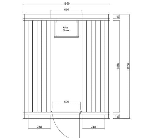 Sauna Finlandese da Esterno a Botte Bivita Tromso XL F50220 189x220x191,5 cm per 6 Persone con Forno 8 kW