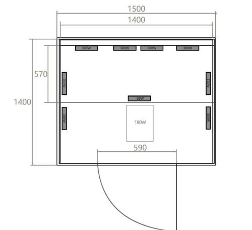 Sauna a Infrarossi Bivita NEW OSLO 2 Posti 150x150x200 cm con Bluetooth e Cromoterapia