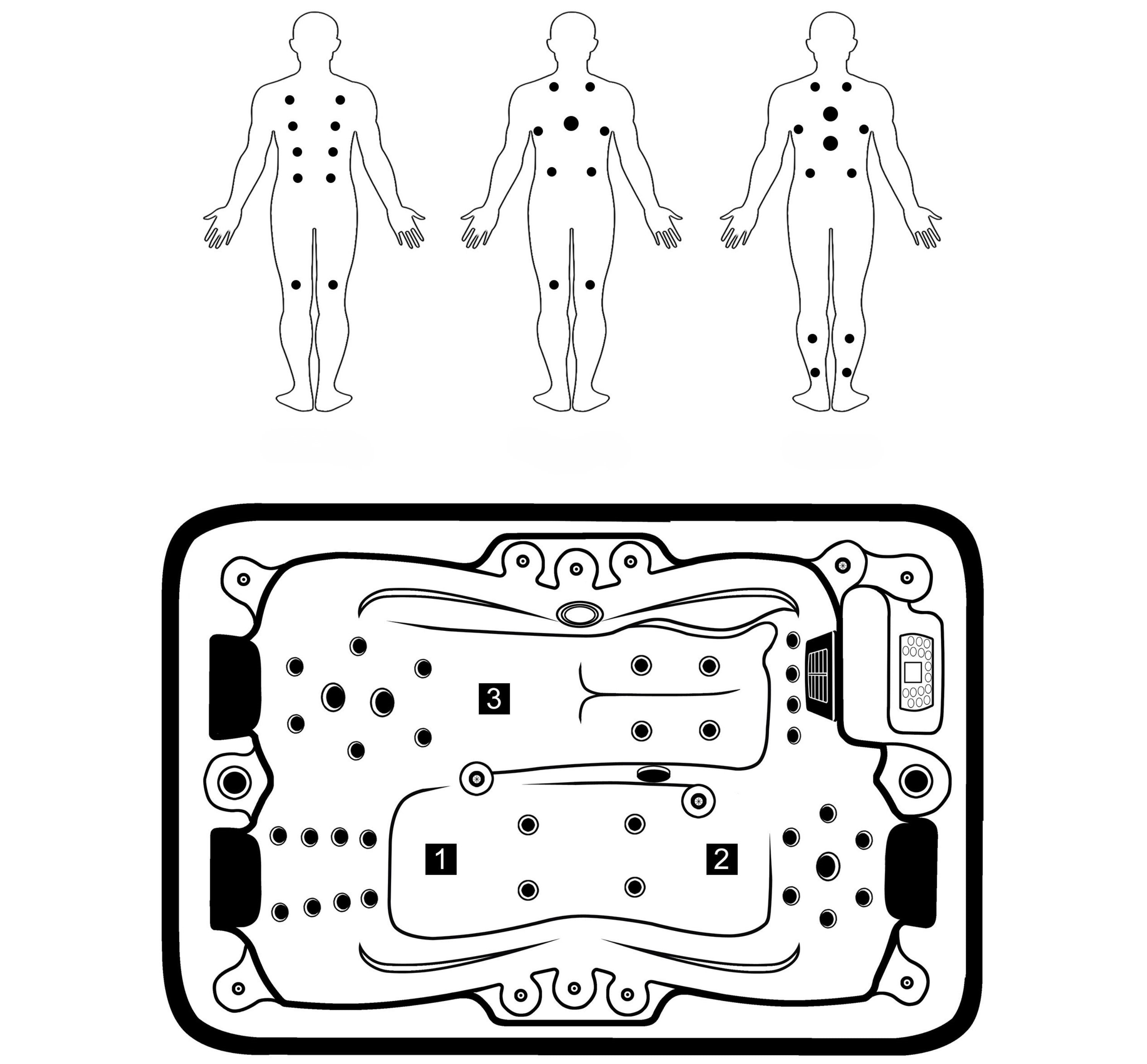 Minipiscina Idromassaggio da Esterno Bivita Modena SPA08 205x130x70 cm 2 Posti con 35 Getti