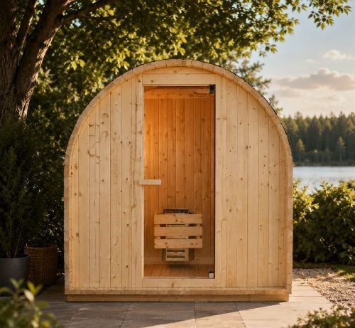 Sauna Finlandese da Esterno Bivita Island 2 Persone con Stufa 3,6 kW