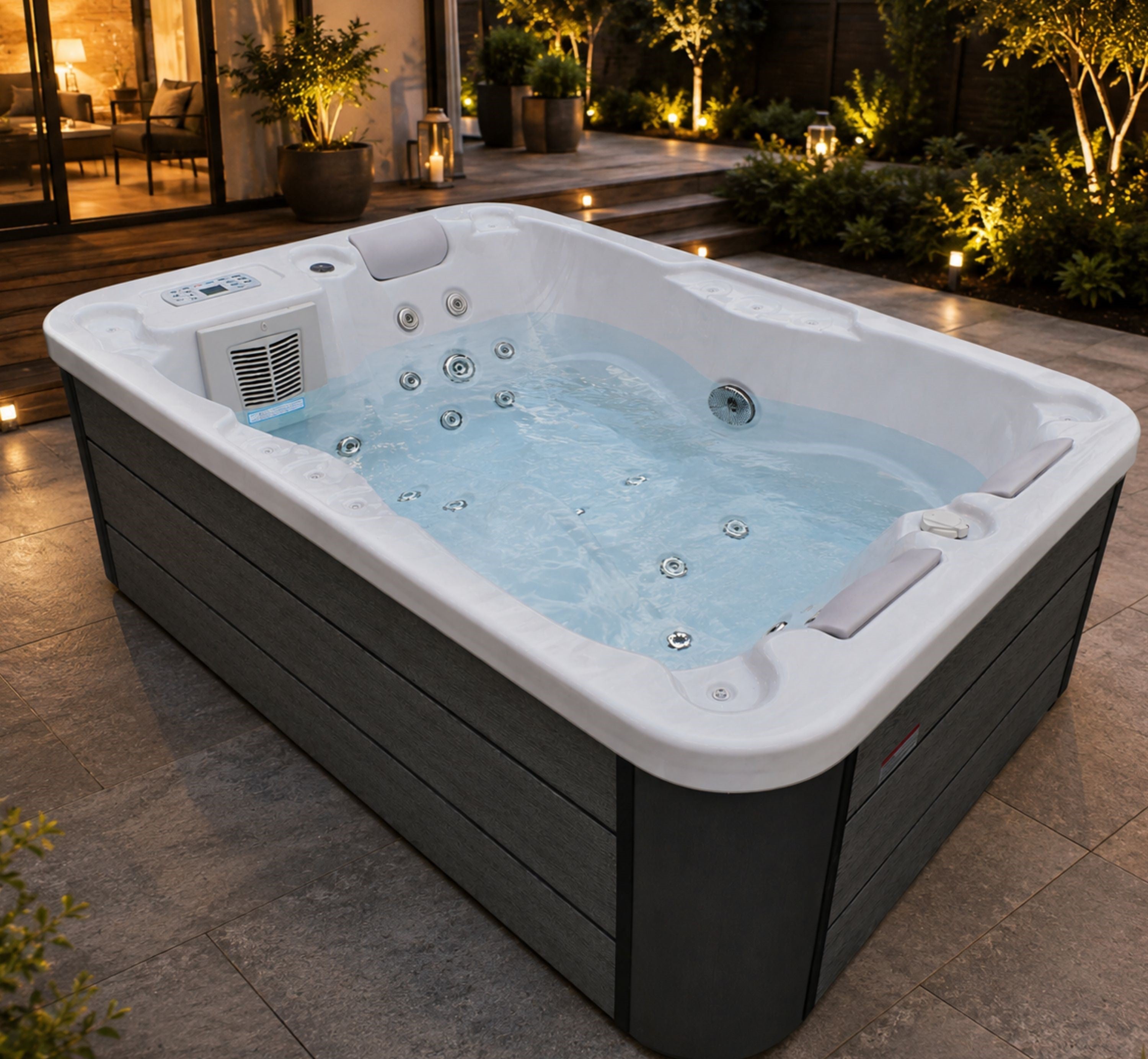 Minipiscina Idromassaggio da Esterno Bivita Modena SPA08 205x130x70 cm 2 Posti con 35 Getti