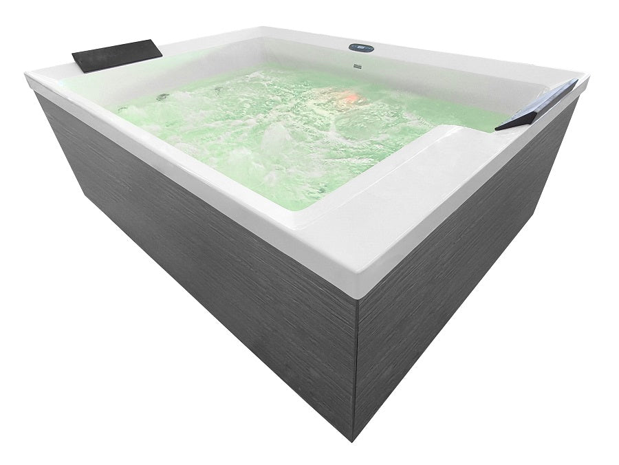 Minipiscina Idromassaggio da Esterno Bivita Korfu  190x140x70 cm 2 Lettini con 24 Getti
