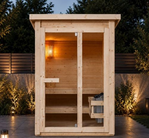 Sauna Finlandese Bivita New Helsinki 2/3 Persone 165x175x218,9 cm con Stufa 4,5 kW
