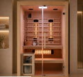 Sauna Infrarossi e Finlandese Bivita New Twincombi 130x120x200 cm per 2 Persone con Forno Harvia e Bluetooth