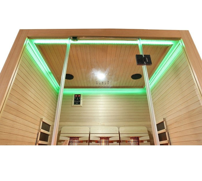 Sauna Infrarossi Bivita Space Open 3 Persone 150x120x200 cm con Bluetooth e Cromoterapia