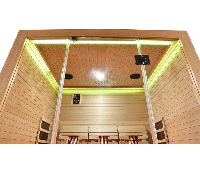 Sauna Infrarossi Bivita Space Open 3 Persone 150x120x200 cm con Bluetooth e Cromoterapia