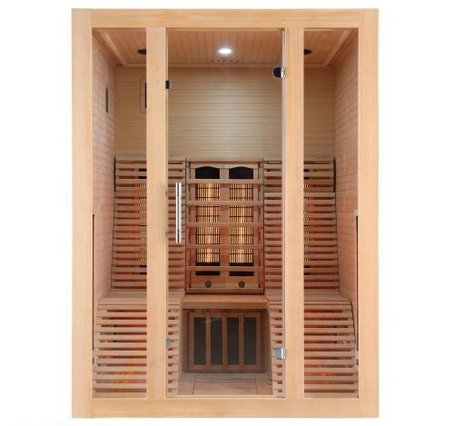 Sauna a Infrarossi Bivita NEW OSLO 2 Posti 150x150x200 cm con Bluetooth e Cromoterapia