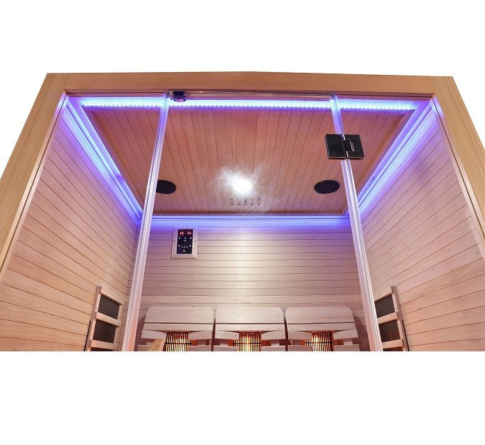 Sauna Infrarossi Bivita Space Open 3 Persone 150x120x200 cm con Bluetooth e Cromoterapia