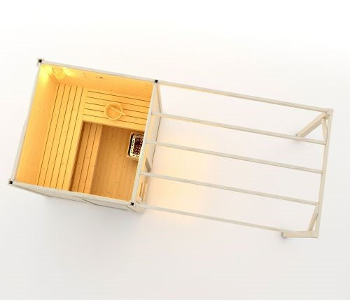 Sauna Finlandese da Esterno Bivita Rauma F30460 450x210 cm per 4 Persone con Forno 8 kW