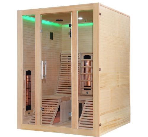 Sauna a Infrarossi Bivita NEW OSLO 2 Posti 150x150x200 cm con Bluetooth e Cromoterapia