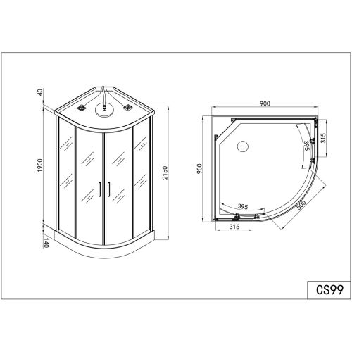 Cabina Doccia Idromassaggio e Vapore Bivita Relax CS99 90x90x215 cm Circolare con Cromoterapia e Radio