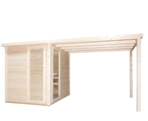 Sauna Finlandese da Esterno Bivita Rauma F30460 450x210 cm per 4 Persone con Forno 8 kW
