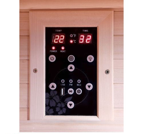 Sauna Combinata Bivita TWINCOMBI 2 Posti 130x120x200 cm Finlandese e Infrarossi con Bluetooth