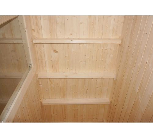 Sauna Finlandese da Esterno Bivita Vaasa F30310 290x210 cm per 4 Persone con Spogliatoio e Forno 8 kW