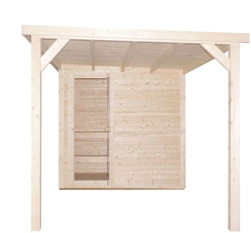 Sauna Finlandese da Esterno Bivita Rauma F30460 450x210 cm per 4 Persone con Forno 8 kW