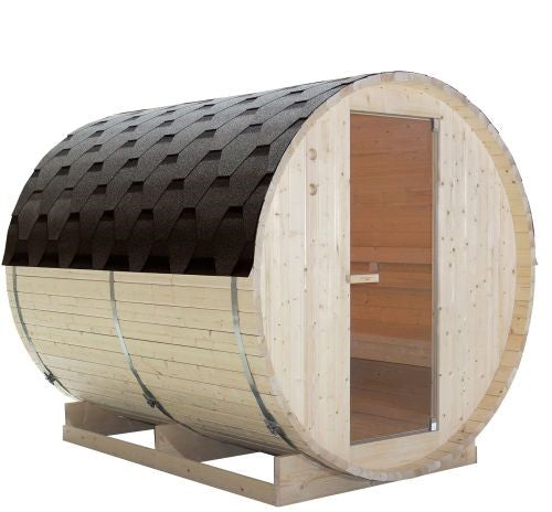 Sauna Finlandese da Esterno a Botte Bivita Tromso XL F50220 189x220x191,5 cm per 6 Persone con Forno 8 kW