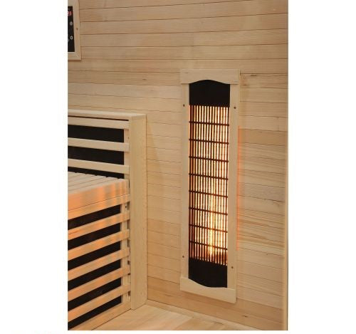 Sauna Infrarossi Bivita Carbon 3 per 2 Persone 150x150x195 cm con Radiatori Full Spectrum, Carbonio e Bluetooth