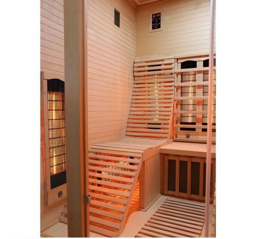 Sauna a Infrarossi Bivita NEW OSLO 2 Posti 150x150x200 cm con Bluetooth e Cromoterapia