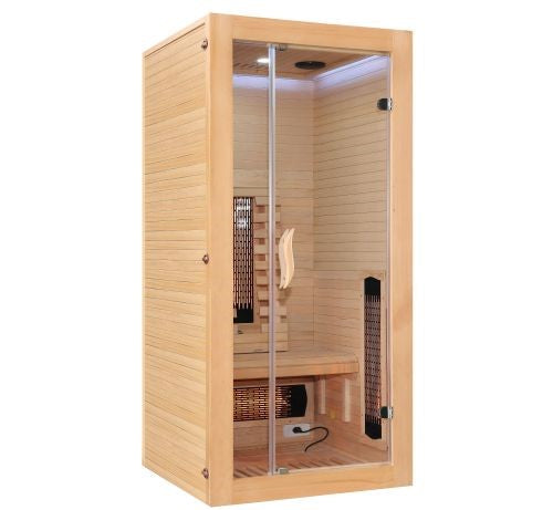 Sauna a Infrarossi Bivita MALMO 1 1 Posto 90x90x190 cm con Cromoterapia e Bluetooth