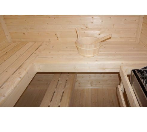 Sauna Finlandese da Esterno Bivita Rauma F30460 450x210 cm per 4 Persone con Forno 8 kW