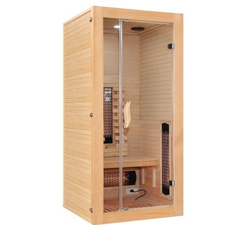 Sauna a Infrarossi Bivita MALMO 1 1 Posto 90x90x190 cm con Cromoterapia e Bluetooth