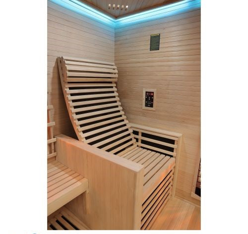 Sauna Infrarossi Bivita Carbon 3 per 2 Persone 150x150x195 cm con Radiatori Full Spectrum, Carbonio e Bluetooth