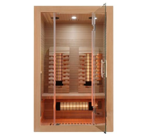 Sauna a Infrarossi Bivita MALMO 2 B10120 2 Posti 120x105x190 cm con Bluetooth e Fototerapia