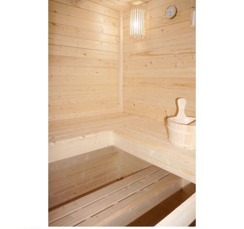 Sauna Finlandese da Esterno Bivita Rauma F30460 450x210 cm per 4 Persone con Forno 8 kW