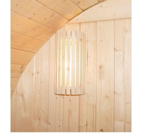 Sauna Finlandese da Esterno a Botte Bivita Tromso M F50120 189x120x191,5 cm per 2 Persone con Forno 3,6 kW