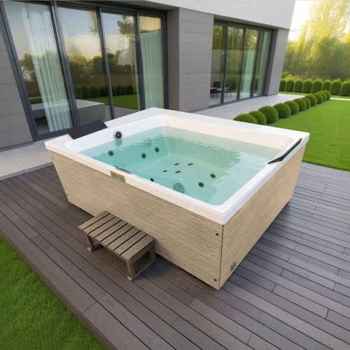Minipiscina Idromassaggio da Esterno Bivita New Nimbus Plus Extra Lusso 190x140x70 cm 2 Lettini con 24 Getti