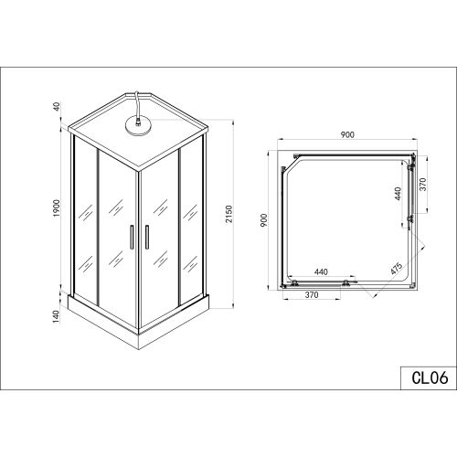 Cabina Doccia Idromassaggio Bivita Twist CL06 90x90x210 cm Quadrata con Quick Line