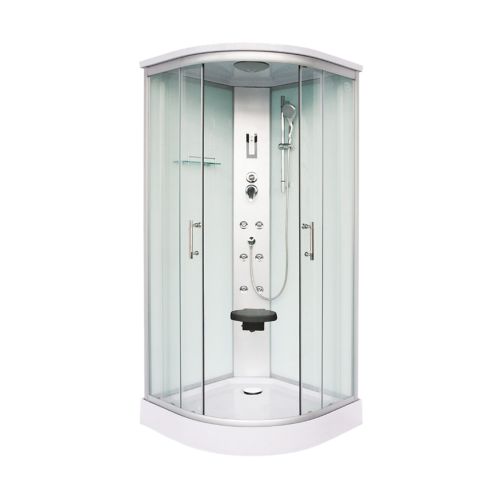Cabina Doccia Idromassaggio Bivita Scala CL106 90x90x215 cm Circolare con Sedile Pieghevole e Quick Line