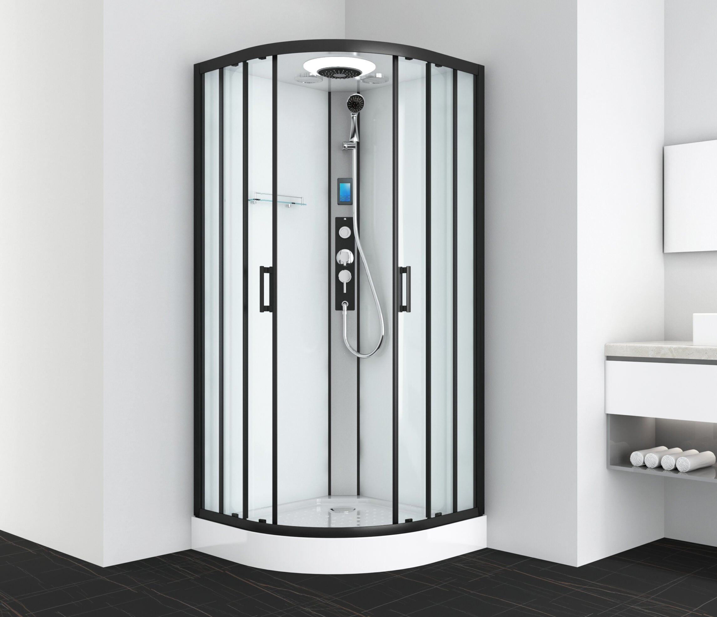 Cabina Doccia Idromassaggio Bivita CL20B 90x90x215 cm con Bluetooth, LED e QuickLine