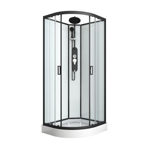 Cabina Doccia Idromassaggio Bivita Epic1 CL50 90x90x225 cm con 44 Microgetti, Profili Neri e Quick Line