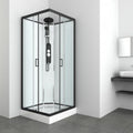 Cabina Doccia Idromassaggio Bivita Epic2 CL51 90x90x225 cm Quadrata con 44 Microgetti, Profili Neri e Quick Line