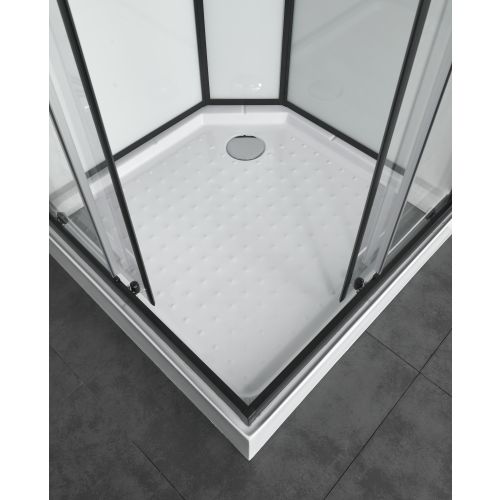 Cabina Doccia Idromassaggio Bivita Epic2 CL51 90x90x225 cm Quadrata con 44 Microgetti, Profili Neri e Quick Line