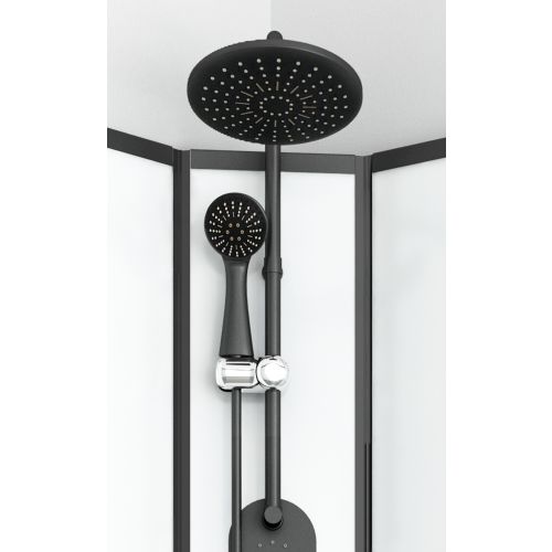 Cabina Doccia Idromassaggio Bivita Epic1 CL50 90x90x225 cm con 44 Microgetti, Profili Neri e Quick Line