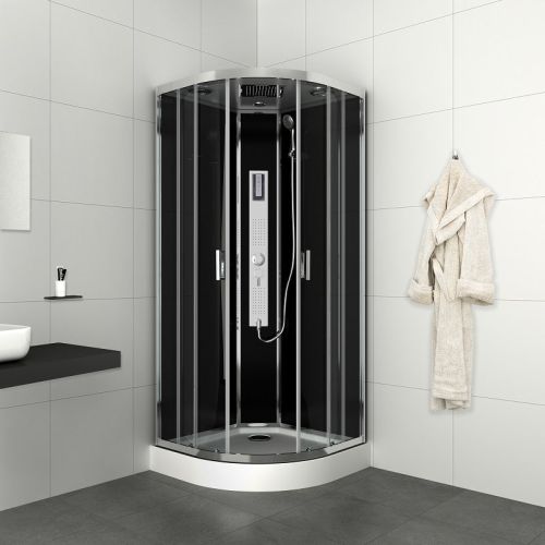 Cabina Doccia Idromassaggio Bivita Trend 1 CL70 90x90x210 cm Circolare con Bluetooth e Cromoterapia