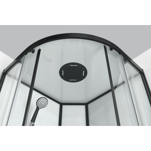 Cabina Doccia Idromassaggio Bivita Sky1 CL73 90x90x225 cm con 100 Microgetti, Profili Neri e Quick Line