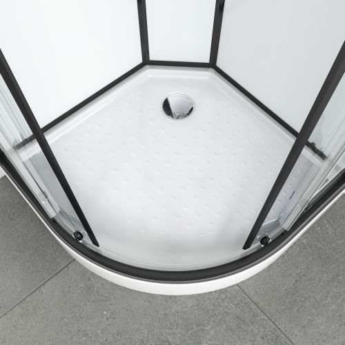 Cabina Doccia Idromassaggio Bivita Sky1 CL73 90x90x225 cm con 100 Microgetti, Profili Neri e Quick Line